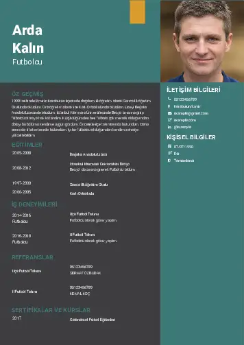 Sporcu CV Örnekleri cv indir